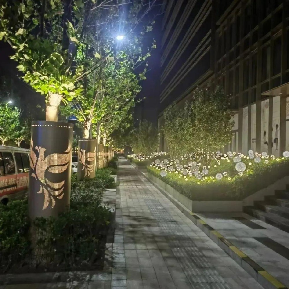 北京大兴经开区星光路夜景亮化照明工程全面完工